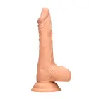 Reālistisks dildo ar sēkliniekiem un piesūcekni – 25 cm (10″) – miesas krāsa — Foto 5