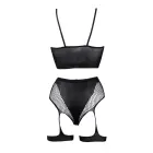 2-Piece Bra Set with Garters – Black – One Size — Photo 8