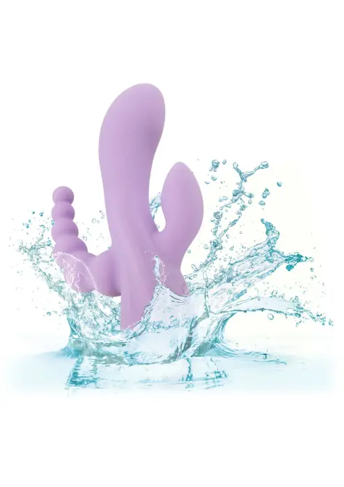 Elastīgs Triple Rumbler vibrators – 18 cm (7″) – violets Foto 8