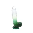 Kiotos Cox krāsains dildo ar piesūcekni – 18.5 cm (7.3″) – caurspīdīgi zaļš — Foto 1
