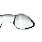 Glas No. 13 – curved glass anal plug with pull ring – M — Photo 2