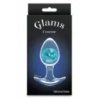 Cosmic Glams Medium Blue – liquid silicone anal plug with glass accent — Photo 1