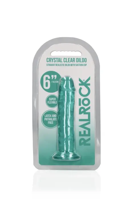 Taisns reālistisks dildo ar piesūcekni – 15.5 cm (6.1″) – Caurspīdīgs Foto 2