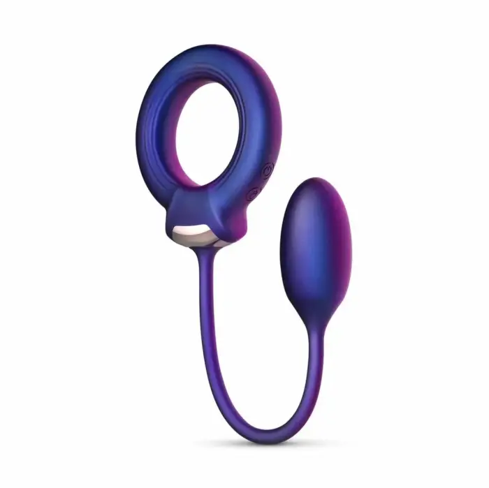 Hueman Vibrating Dual-Purpose Ring with Anal Ball Attachment – Black