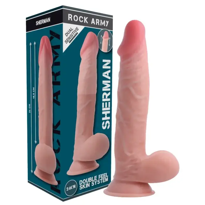 Rock Army Sherman kahekihiline dildo – 24 cm (9.5″) – nahavärv
