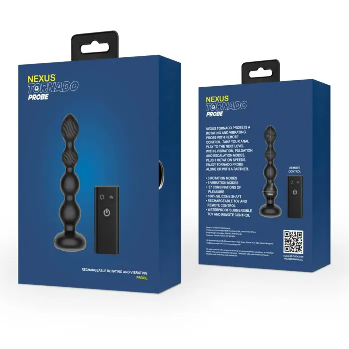 Nexus Tornado besisukantis analinis zondas su kamuoliukais – Juodas