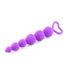 Anal Beads Purple Heart anālās bumbiņas – 17 cm – Violets Foto 1