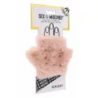 Peaches 'N Creame – spiked sensory glove – faux fur – rose gold — Photo 1