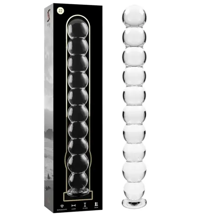 Ibiza Nebula Series Model 22 klaasist dildo – 21.5 cm (8.5″) – läbipaistev