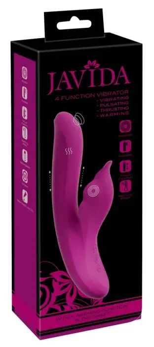 Javida 4F Rabbit Vibrator with Heating and Thrusting Functions – 24 cm (9.4″) – Pink