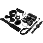 Experience Black Series – bondāžas komplekts, 11 daļas (aproces, mutes bumba, pātaga, pliķētājs, virve, kaklasiksna ar pavadu) – melns — Foto 3