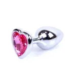 Jewellery Silver sirds formas anālais spraudnis – 7 cm – Rozā — Foto 5