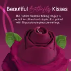 Skins Rose Buddies Flutterz – rožės formos tapšnojantis vibratorius – bordo — Nuotrauka 6