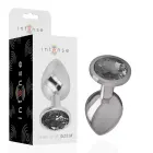 Intense Aluminum Plug with Black Glass Accent – 8 cm – Silver — Photo 1