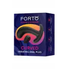 FORTO Curved Vibrating Plug – analinė kamštis – silikonas – juodas – 10 režimų — Nuotrauka 1