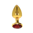 Анальная пробка с камнем в форме бриллианта – M – Gold — Фото 1