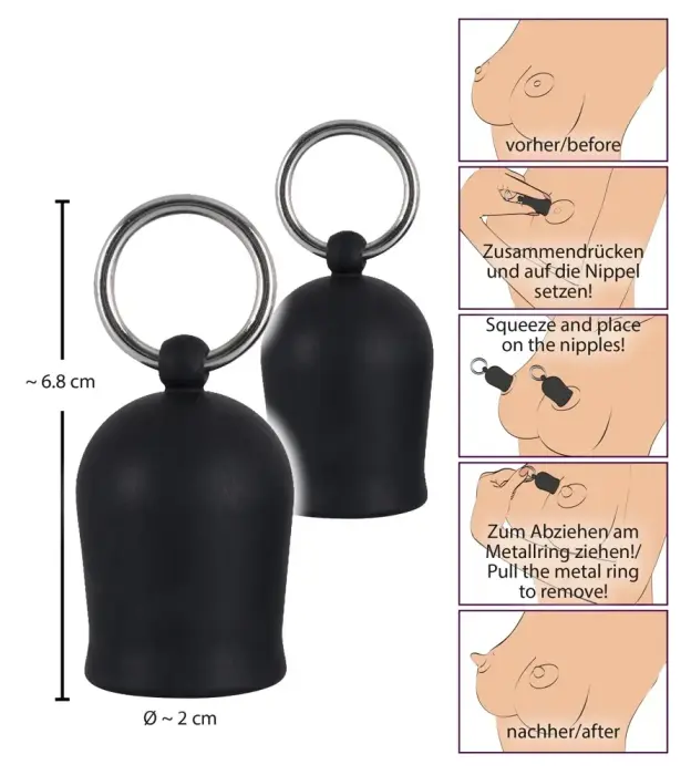 Melni Velvets krūšu galu piesūcekņi Foto 5