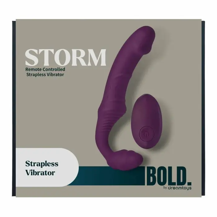 BOLD. Storm tālvadāms bezsiksnas divgalu vibrators, silikons, 21 cm
