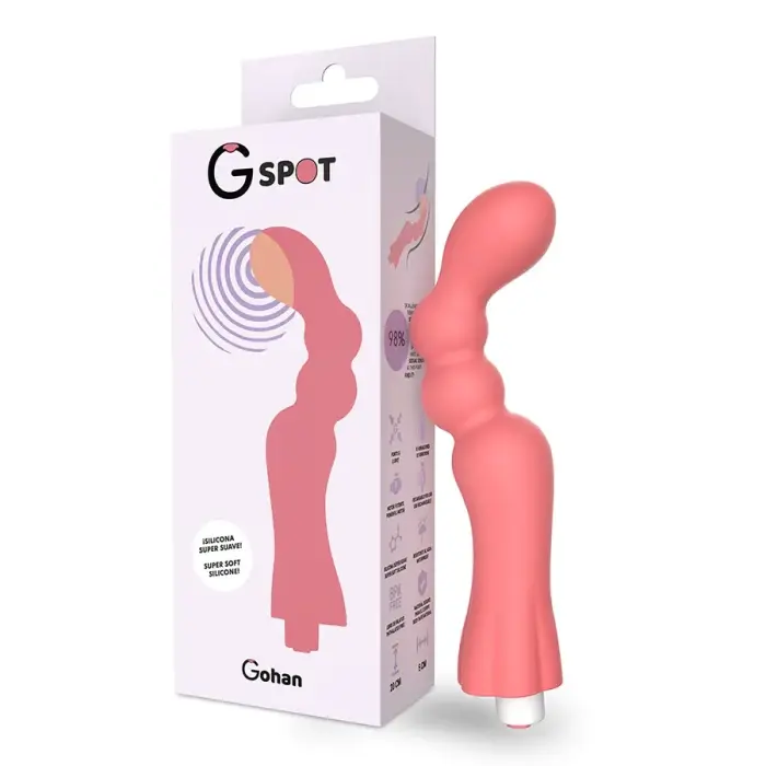 G-SPOT Gohan G-punkti vibraator – 20 cm (8″) – punane