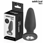 Addicted Toys silikoninis analinis kištukas su juvelyrakmeniu – 9.5 cm – Juodas — Nuotrauka 1