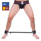 Adjustable Metal Spreader Bar with Leather Cuffs – 65 to 120 cm – Black — Photo 2
