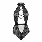 Christine Exclusive Body – floral lace open crotch bodysuit with chain detail – black – XXL/XXXL — Photo 7