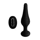 Silicone Vibrating Anal Plug with Remote Control – 12 cm – Black — Photo 6