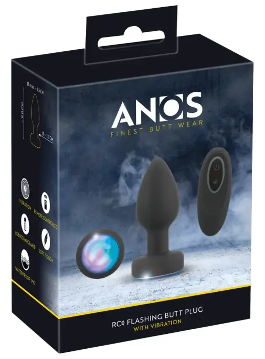 ANOS Flashing Anal Plug – 7 cm – Multicolored