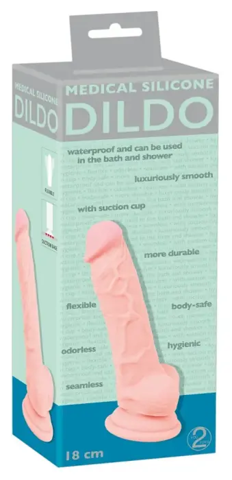 Meditsiinilisest silikoonist dildo – 18 cm