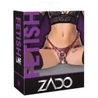 ZADO dirbtinės odos strap-on petnešos – raudona/juoda – 2XL — Nuotrauka 1