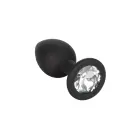 Silicone Anal Plug Kit with Gemstones – 3-Piece Set – Black — Photo 2