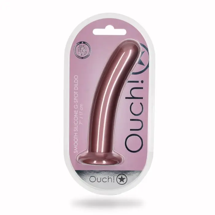Гладкий силиконовый G-точки дилдо – 17 cm (7″) – розовый
