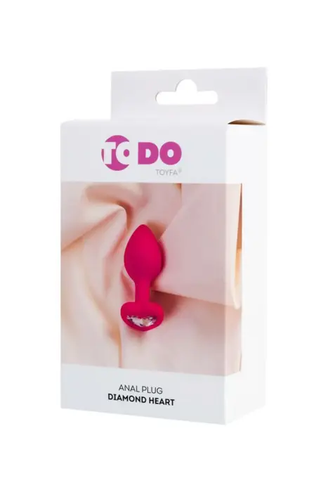 ToDo Anal Plug Diamond Heart – 7 cm – Rozā Foto 9
