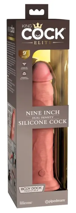 King Cock Elite divslāņu dildo – 24.8 cm (9.8″) – miesas krāsa