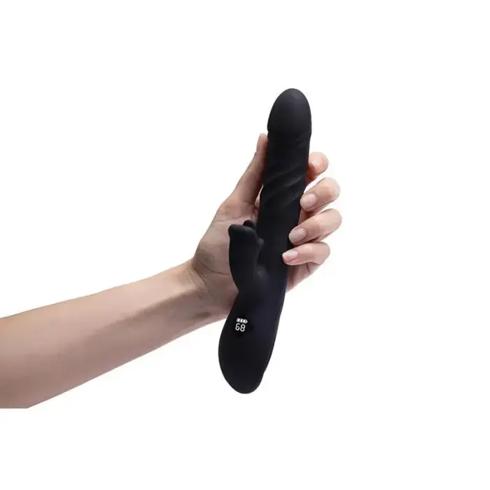 Pluto vibrators ar kustību – 23 cm – melns Foto 7