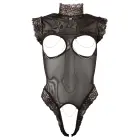 Black Mesh Bodysuit with Chains and Open Crotch – XL Photo