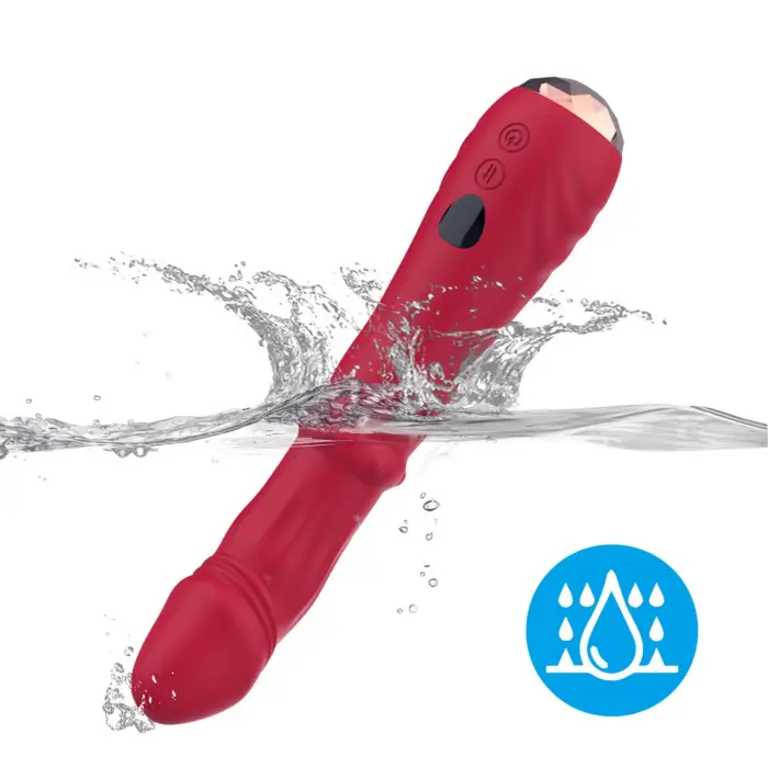 Jackal Red G-punkta vibrators ar kustību funkciju – 21.9 cm (8.6″) – sarkans Foto 4