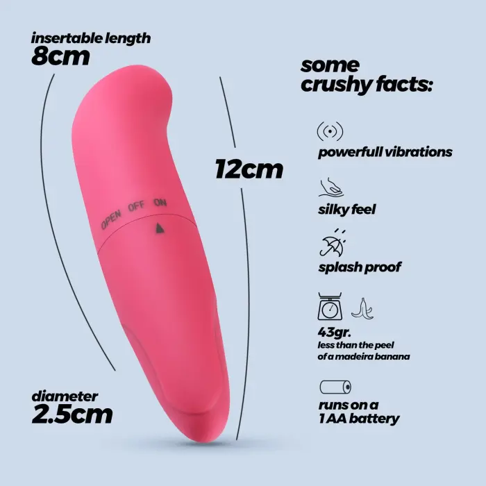 CRUSHIOUS G-Finder mini vibrators – 8 cm (3″) – rozā Foto 3