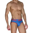Macho MCH005 – classic men's briefs with push-up cup – blue/red – S — Photo 1