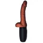 KCP reālistisks vibrators ar kustību un bumbiņām – 19 cm (7.5″) – brūns — Foto 4