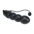 Beaded Inflatable Silicone Anal Plug - Black Photo