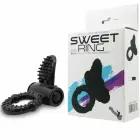 Baile Sweet Ring черный – вибрирующее силиконовое интимное кольцо с кроличьим элементом — Фото 8