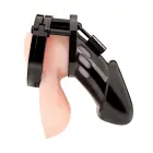 Blueline Acrylic Black See-Thru Male Chastity System with Lock — Photo 3