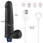 REAL SOFTEE Uzlādējams vibrējošs dildo – 23 cm (9″) – Melns Foto 2