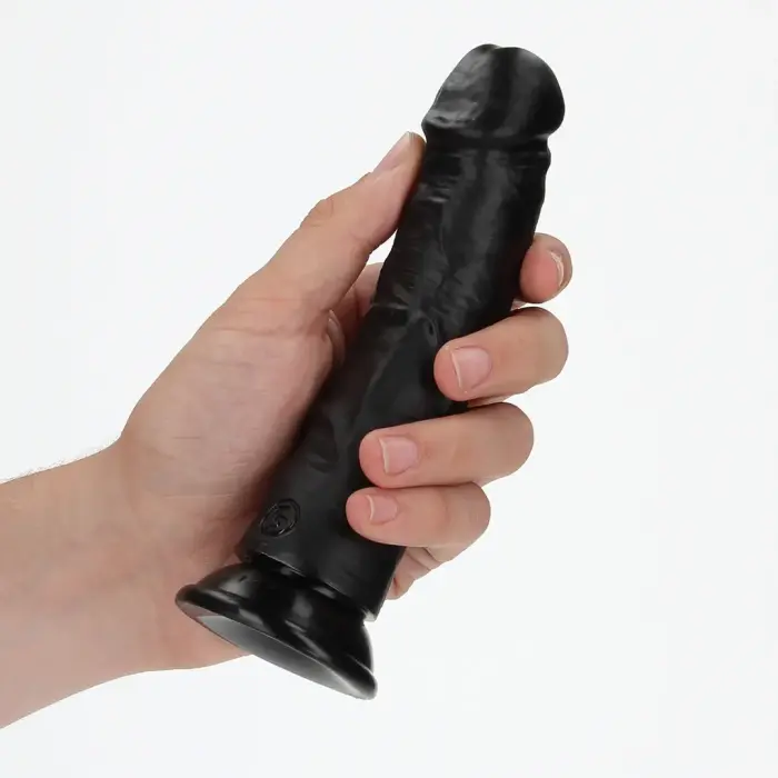 Izliekts reālistisks dildo ar piesūcekni – 15.5 cm (6″) – Melns Foto 6