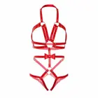 Leg Avenue Kink Harness kunstnahast bodi – punane – S — Foto 2