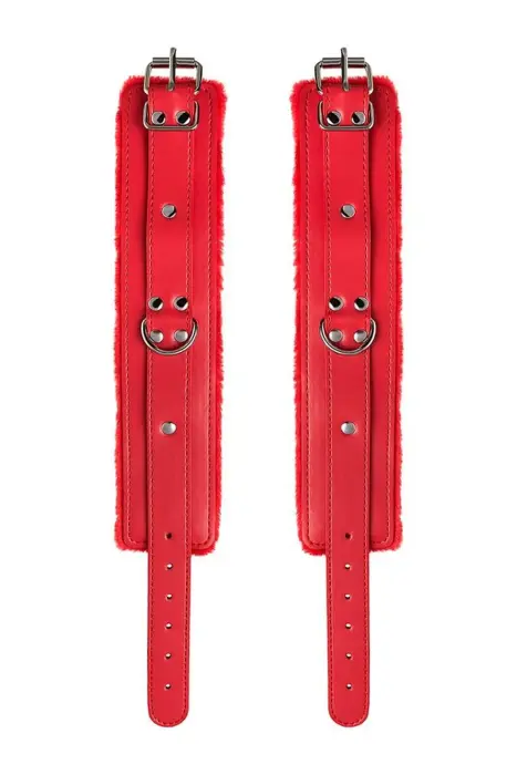 Anonymo handcuffs, PU leather, red, 27 cm Photo