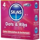 SKINS Dots & Ribs esmaklassilised tekstuuriga latekskondoomid – 4 tk – vanilje — Foto 2
