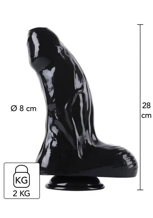 Extreme XXL analinis dildo – 28 cm (11″) – Juodas