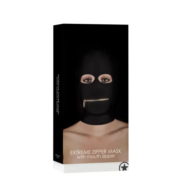 Ouch! Extreme Zipper Mask with Mouth Zipper – Black